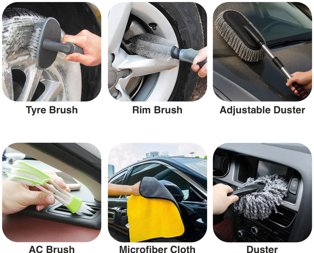 Car cleaning kit 
Car Detailing kit  interior car cleaning exterior car cleaning car wash kit dashboard cleaner car polish & wax car interior shine