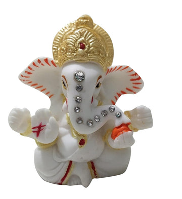 Ganpati Murti for Car Dashboard β Gold Plated with Golden Mukut