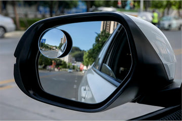 360 Degree Rotate Adjustable Slim Round Blind Universal Fit Spot Mirror with HD Glass Convex Wide Angle Rear View on Lens