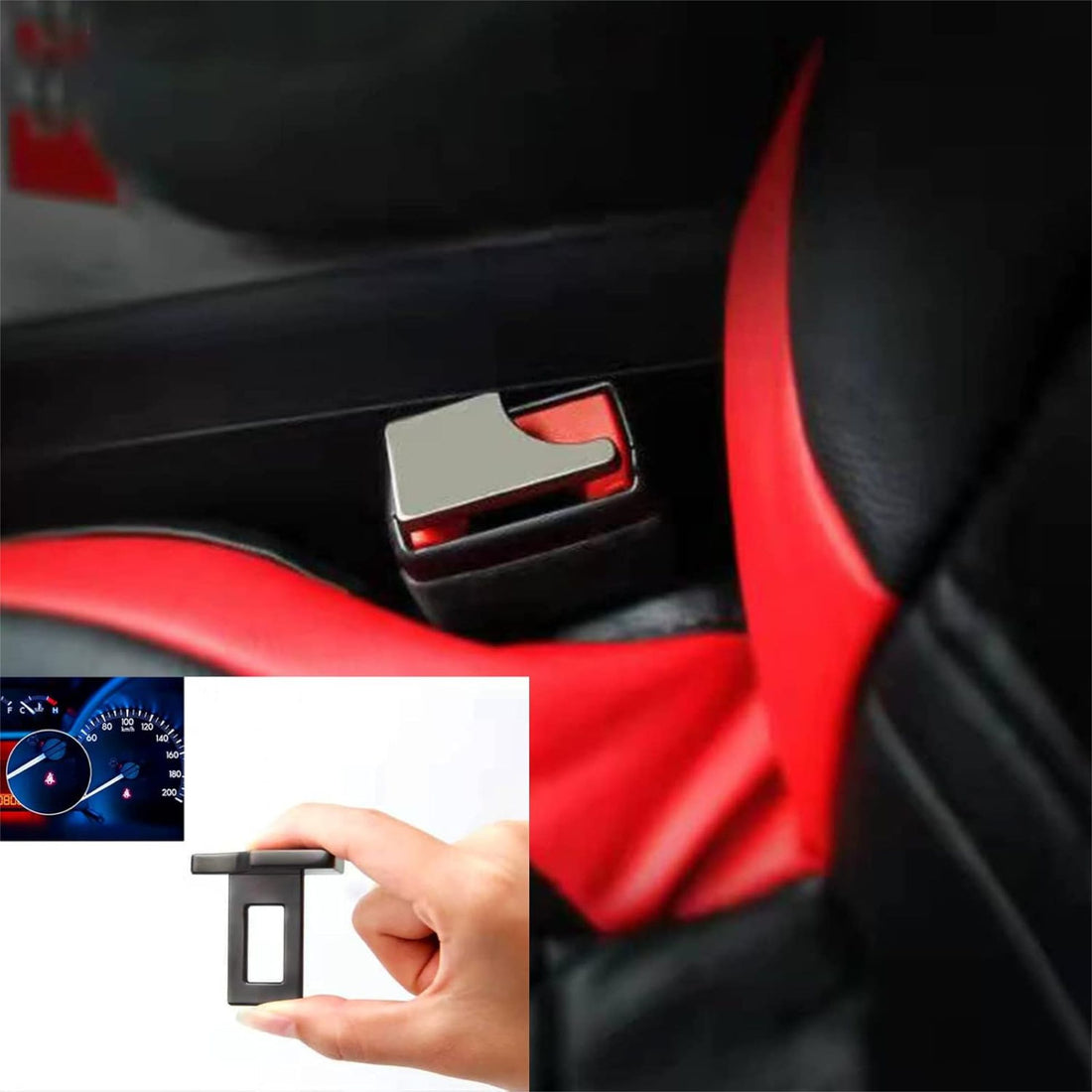 Car Seat Belt Buckle Alarm Stopper L Shape (pack of 2)