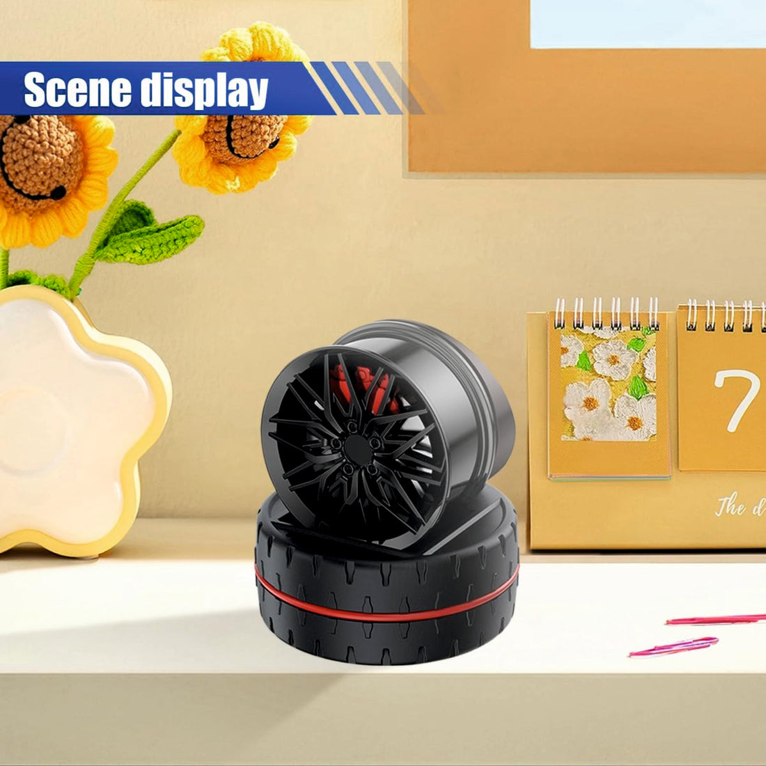 Car Interior Dashboard Accessories Air Freshener Solar Wheel Air Freshener