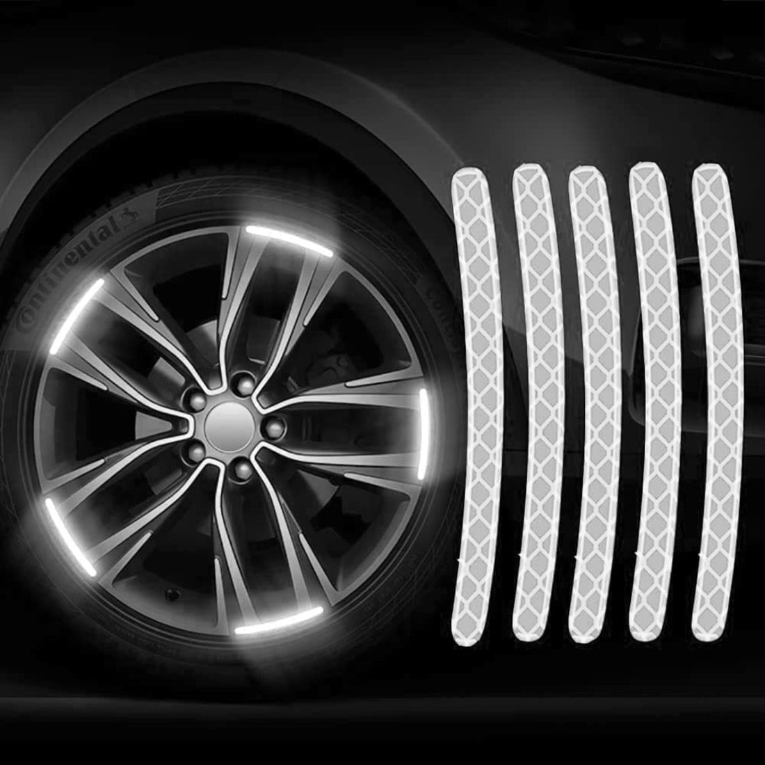 "Car and bike wheel decoration stickers – glow-in-the-dark 3D radium reflective tape for safety and style"