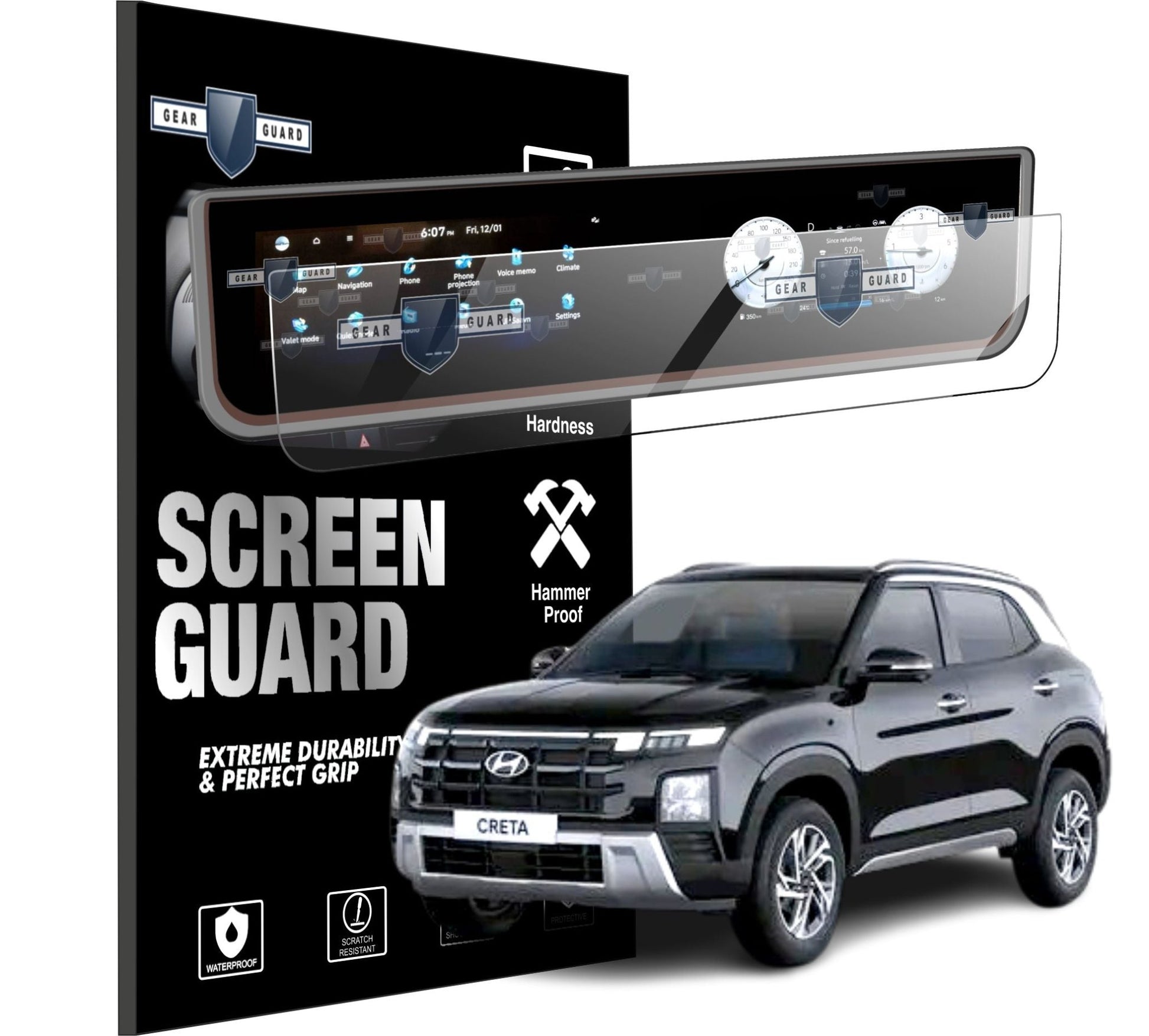Hyundai Creta 2024 Facelift Accessories Touch Screen Guard -CFC_CRETA_2024