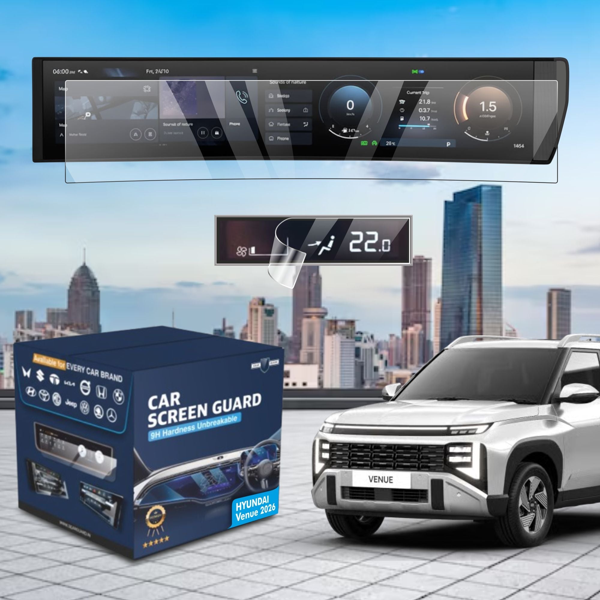 Hyundai Venue Touch Screen Guard With AC Vent Gear Guard hyundai-venue-touch-screen-guard-with-ac-vent-gear-guard
