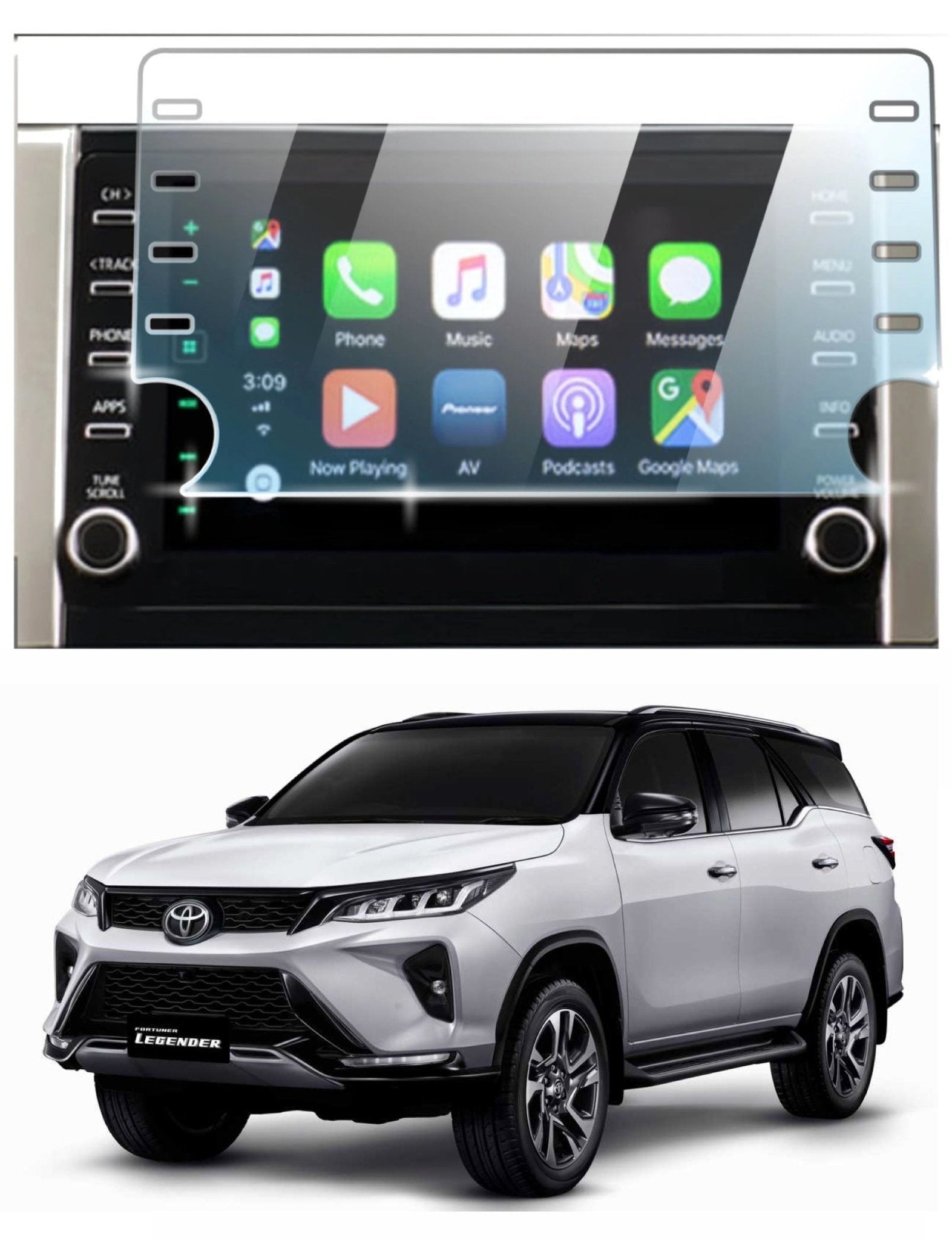 Toyota Fortuner Legender Accessories Touch Screen Guard -FACELIFT_1