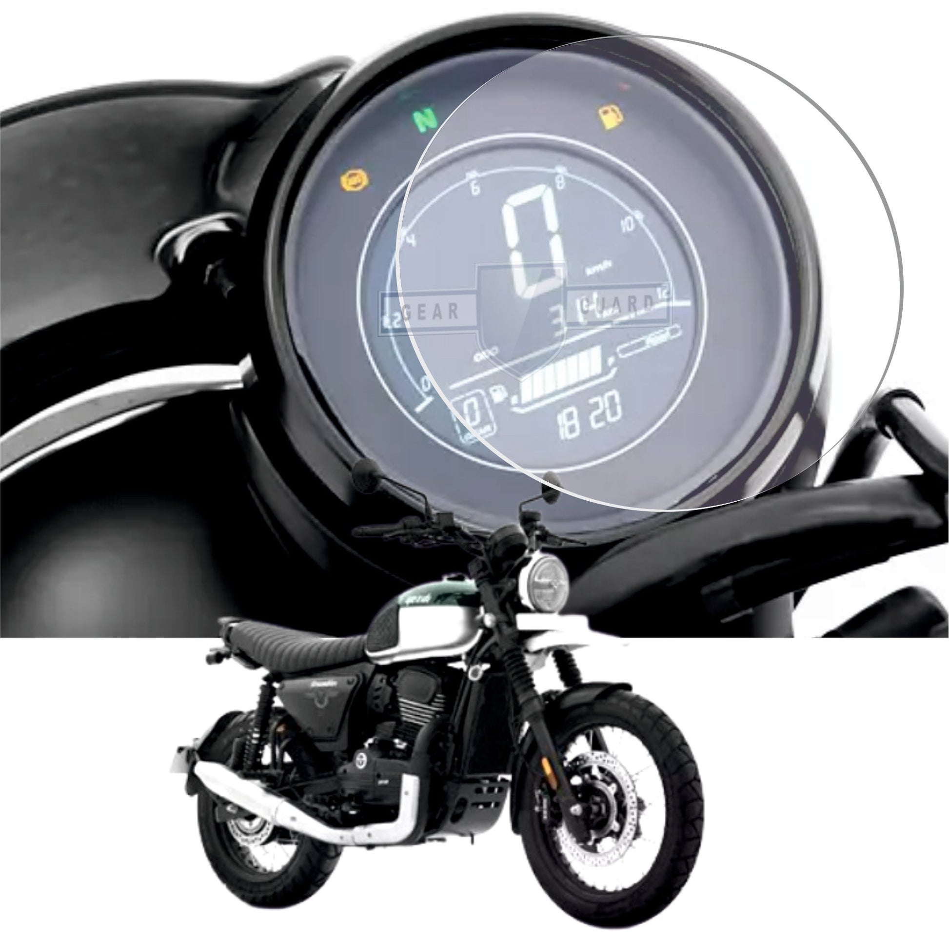 Yazdi Scrambler Bike Accessories Instrument Cluster Screen guard -SCRAMBLER_SG-2