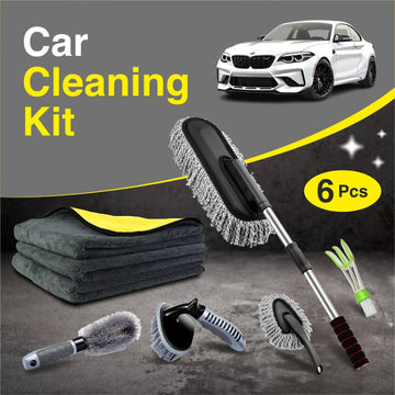 6-in-1 car washing kit with dusters, brushes and microfiber cloth for cars in India