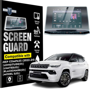 Jeep Compass touch screen guard fitted on 2022-2026 infotainment display