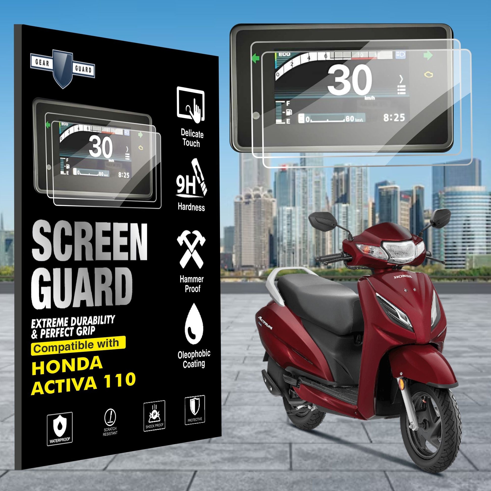 [2 Pack] Activa 110 TFT Instrument Cluster Digital Speed Meter Screen Protector [2025] - S4C_HONDA_ACT_110