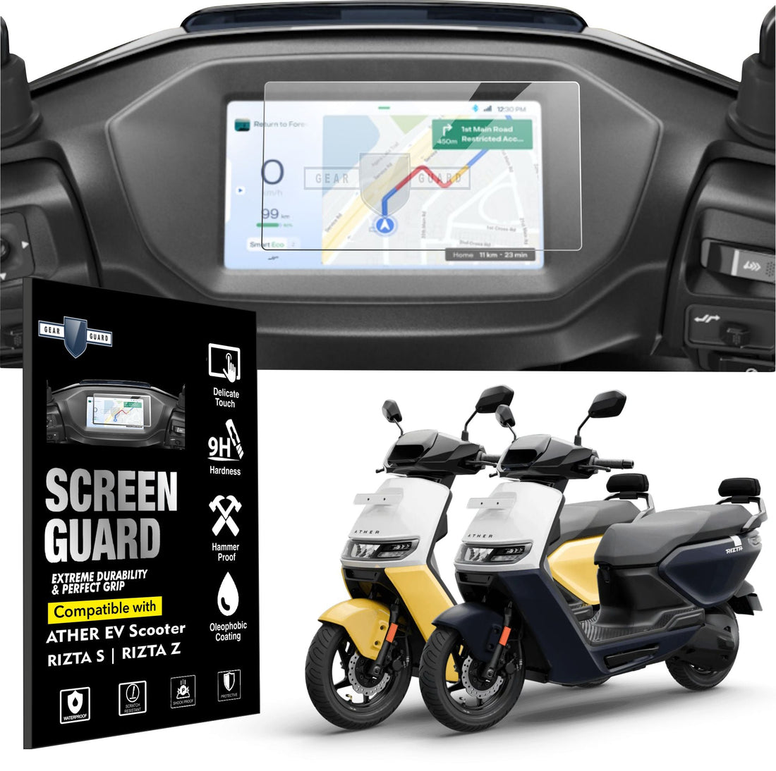 [2 Pack] Ather Rizta Z TFT Instrument Cluster Digital Speed Meter Screen Protector [2024 - 2025] - S7C_RIZTA_Z