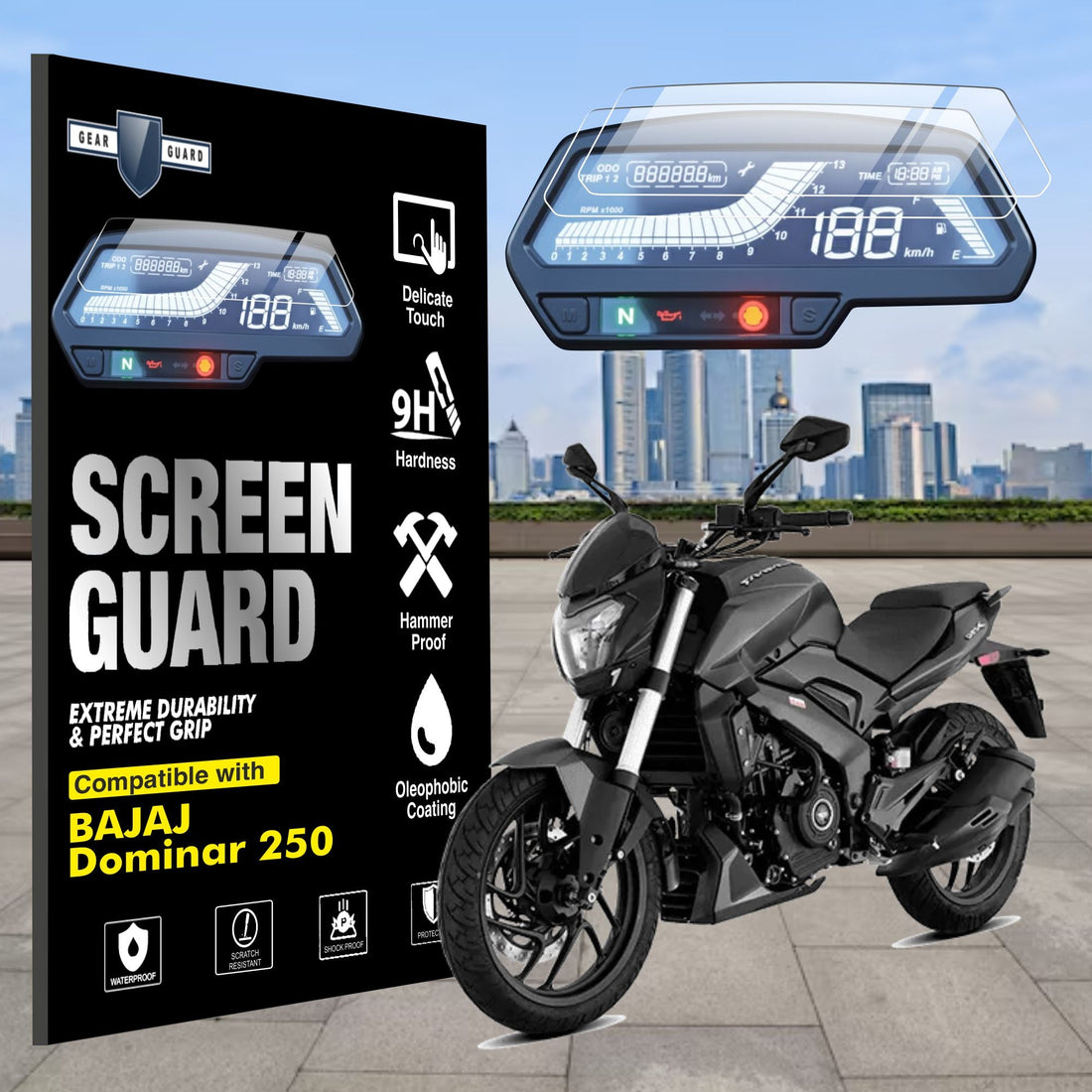 [2 Pack] Bajaj Dominar 250 TFT Instrument Cluster Digital Speed Meter Screen Protector [2020 - 2024] - S7C_DOMINAR_250