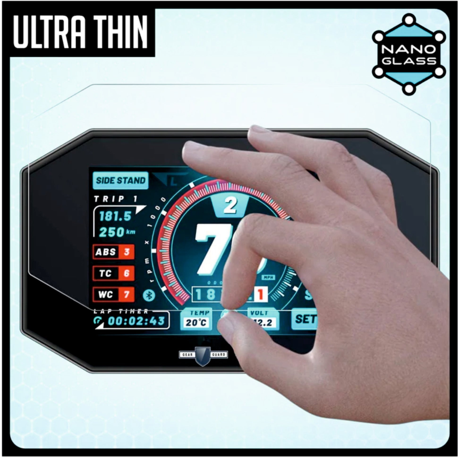 [2 Pack] Bajaj Dominar 400 TFT Instrument Cluster Digital Speed Meter Screen Protector [2016 - 2024] - S7C_DOMINAR_400