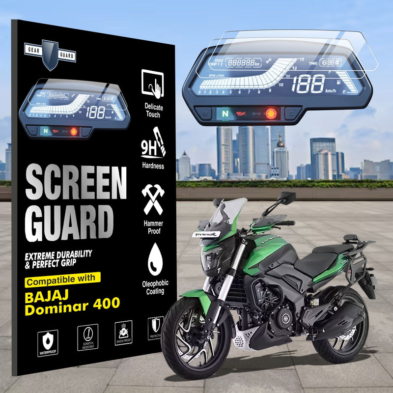 [2 Pack] Bajaj Dominar 400 TFT Instrument Cluster Digital Speed Meter Screen Protector [2016 - 2024] - S7C_DOMINAR_400
