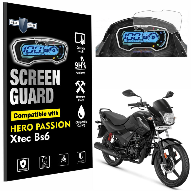 [2 Pack] Hero Passion Xtec BS6 TFT Instrument Cluster Digital Speed Meter Screen Protector [2022 - 2025] - S4C_PASSION_XTEC_BS6