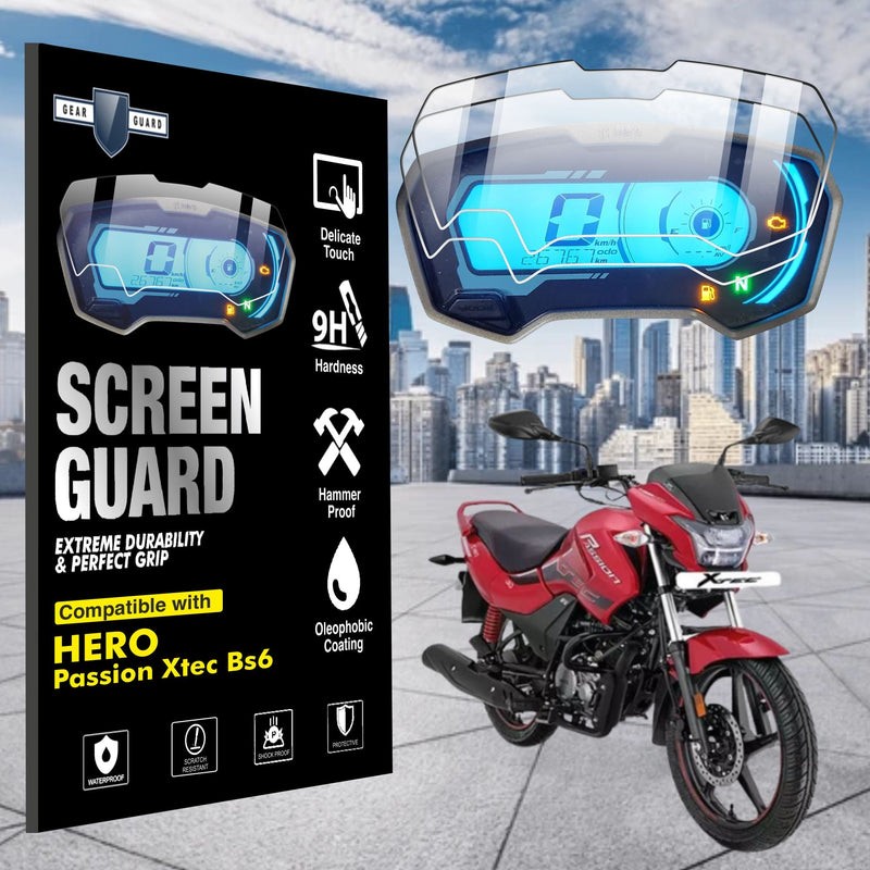 [2 Pack] Hero Passion Xtec BS6 TFT Instrument Cluster Digital Speed Meter Screen Protector [2022 - 2025] - S4C_PASSION_XTEC_BS6
