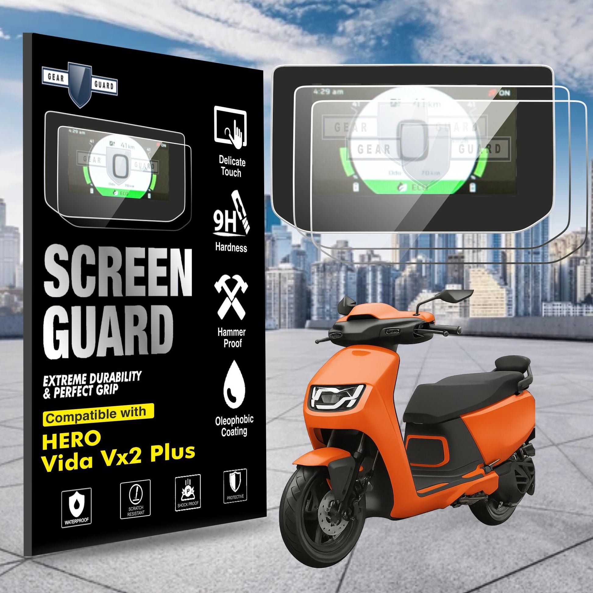 [2 Pack] Hero Vida Vx2 Plus TFT Instrument Cluster Digital Speed Meter Screen Protector [2025] - S4C_VIDA_VX2_PLUS