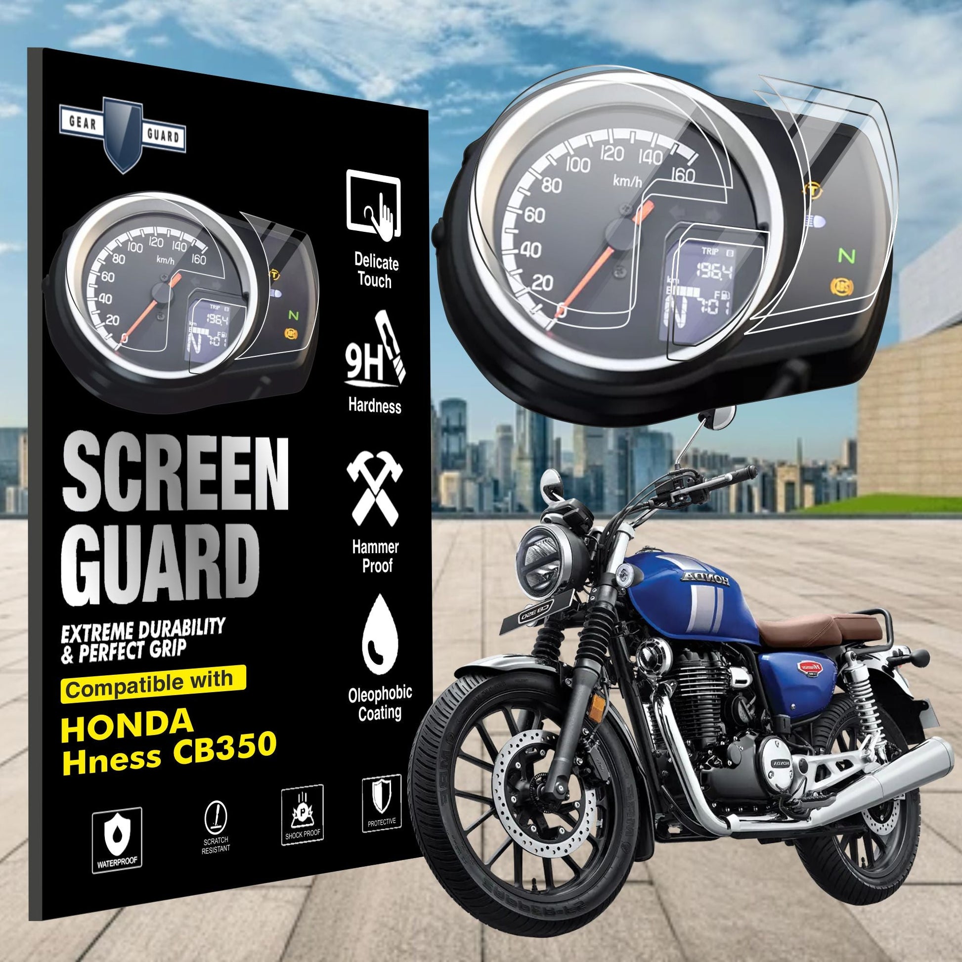 [2 Pack] Honda Hness Bike Accessories Screen Guard - HINESS-1