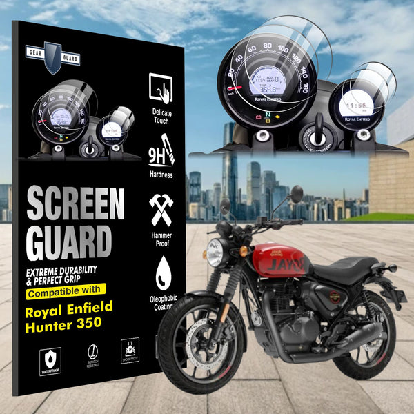 [2 Pack] Royal Enfield Hunter 350 Bike Accessories Instrument Cluster Screen Guard - HUNTER_SG-1