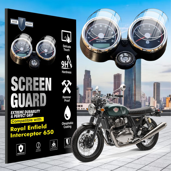 [2 Pack] Royal Enfield Interceptor 650 Bike Accessories Instrument Cluster Screen Guard - INTERCEPTOR_SG-1