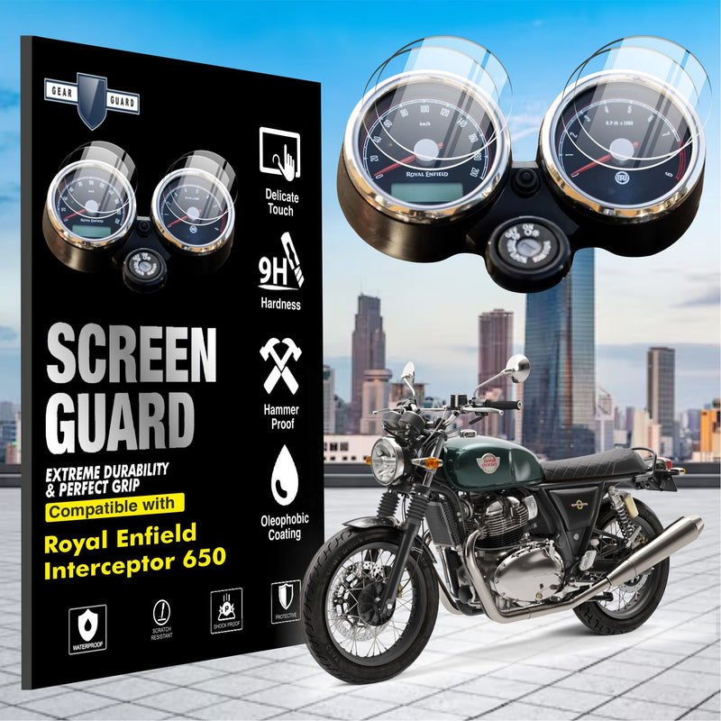 [2 Pack] Royal Enfield Interceptor 650 Bike Accessories Instrument Cluster Screen Guard - INTERCEPTOR_SG-1