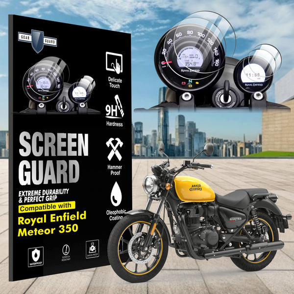 [2 Pack] Royal Enfield Meteor 350 Bike Accessories Instrument Cluster Screen Guard - METEOR350_SG-1