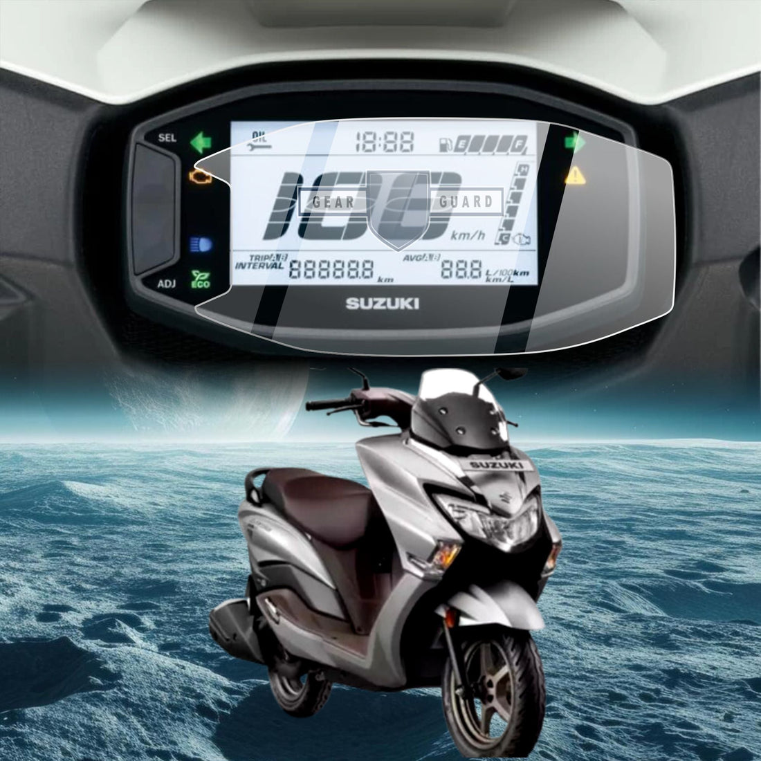 [2 Pack] Suzuki Burgman Street 125 Ride Connect Accessories Digital Console Screen Protector [2023 - 2025] - S4C_BURGMAN_2025