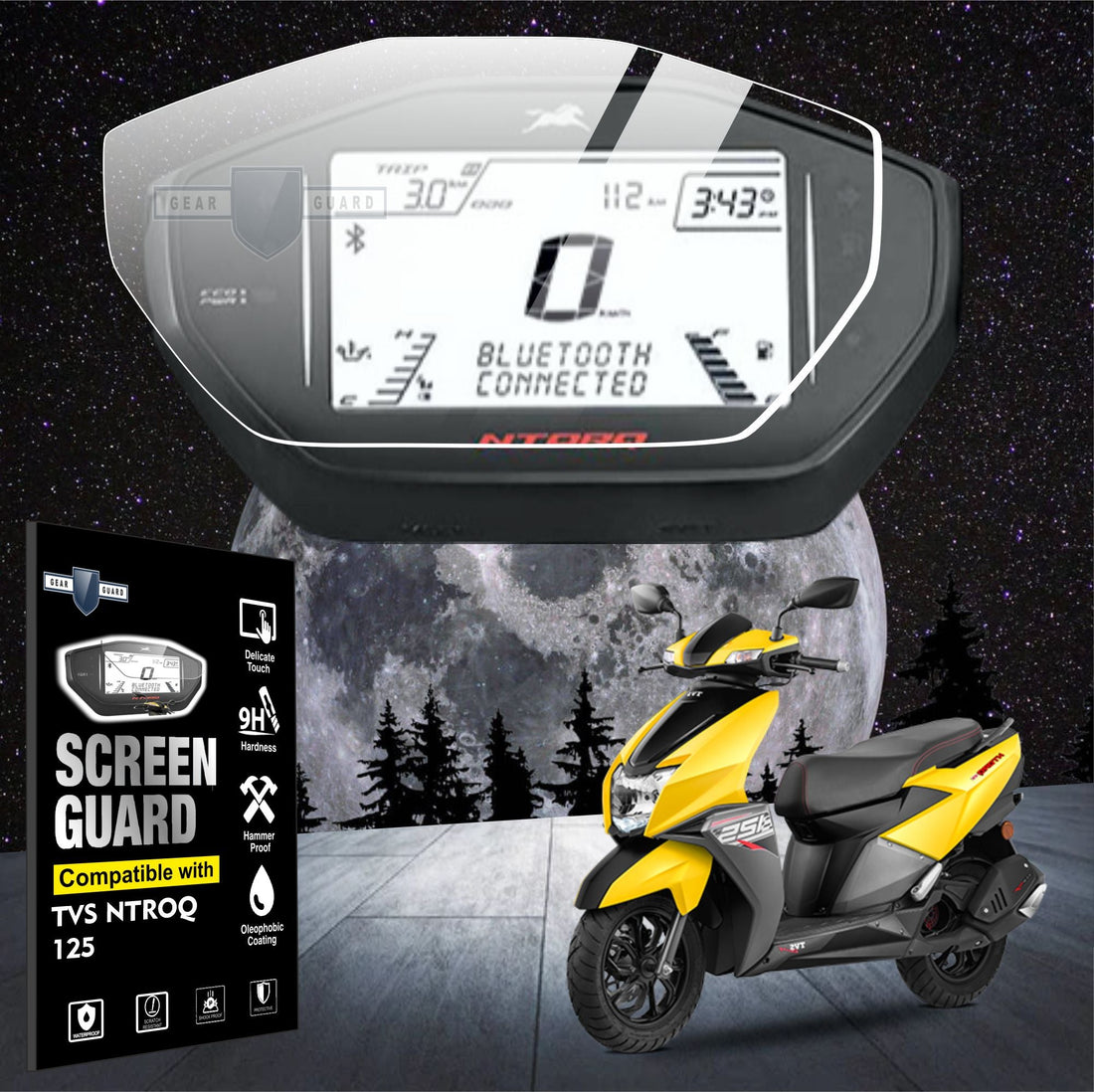 [2 Pack] TVS Ntorq 125 - (Race Edition) Instrument Cluster Digital Speed Meter Screen Protector [2019 - 2025] - S7C_NTORQ125RE_OLD
