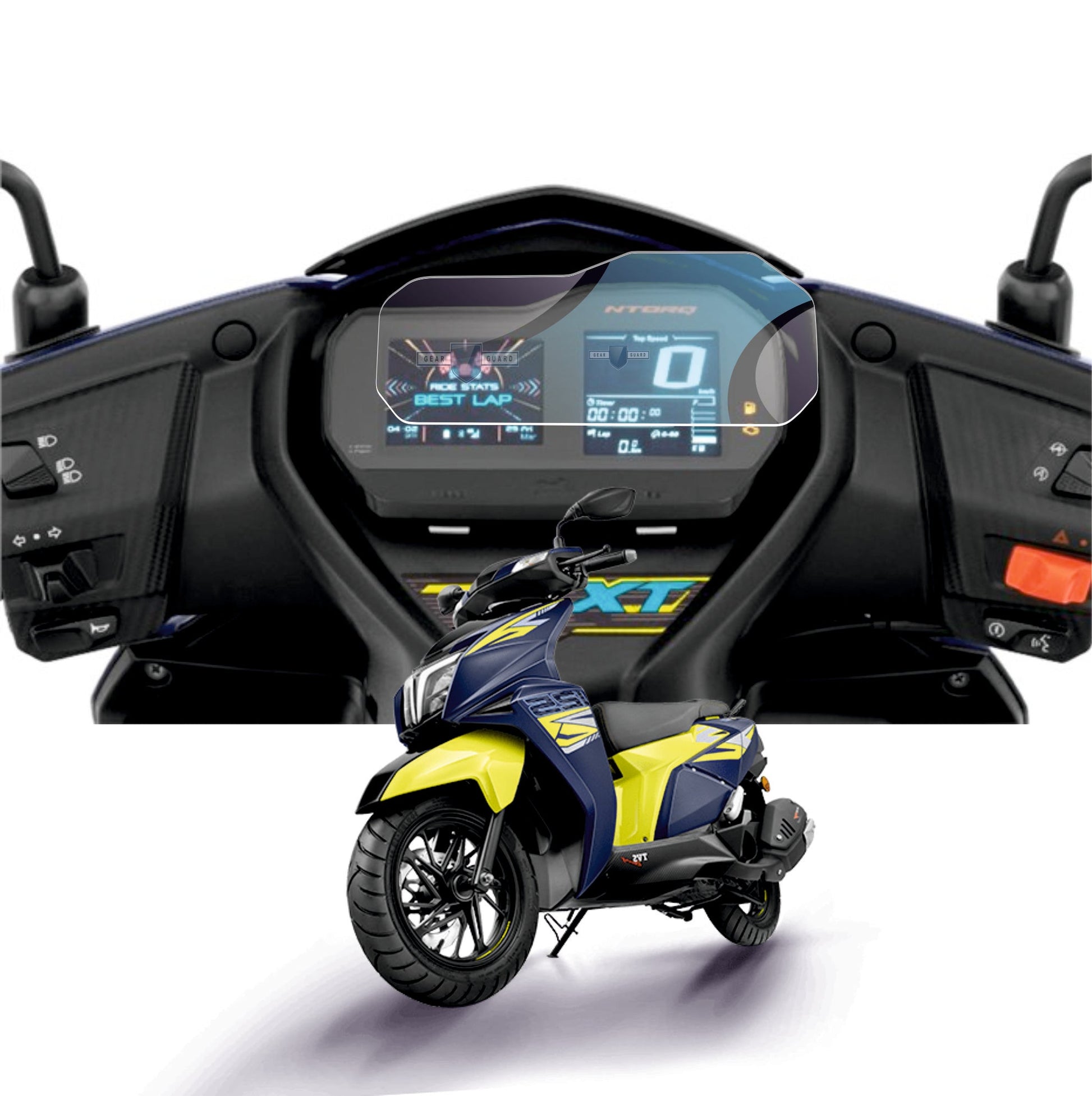 [2 Pack] Tvs Ntorq 125 - XT Instrument Cluster Digital Speed Meter Screen Protector [2024 - 2025] - S7C_NTORQ_XT
