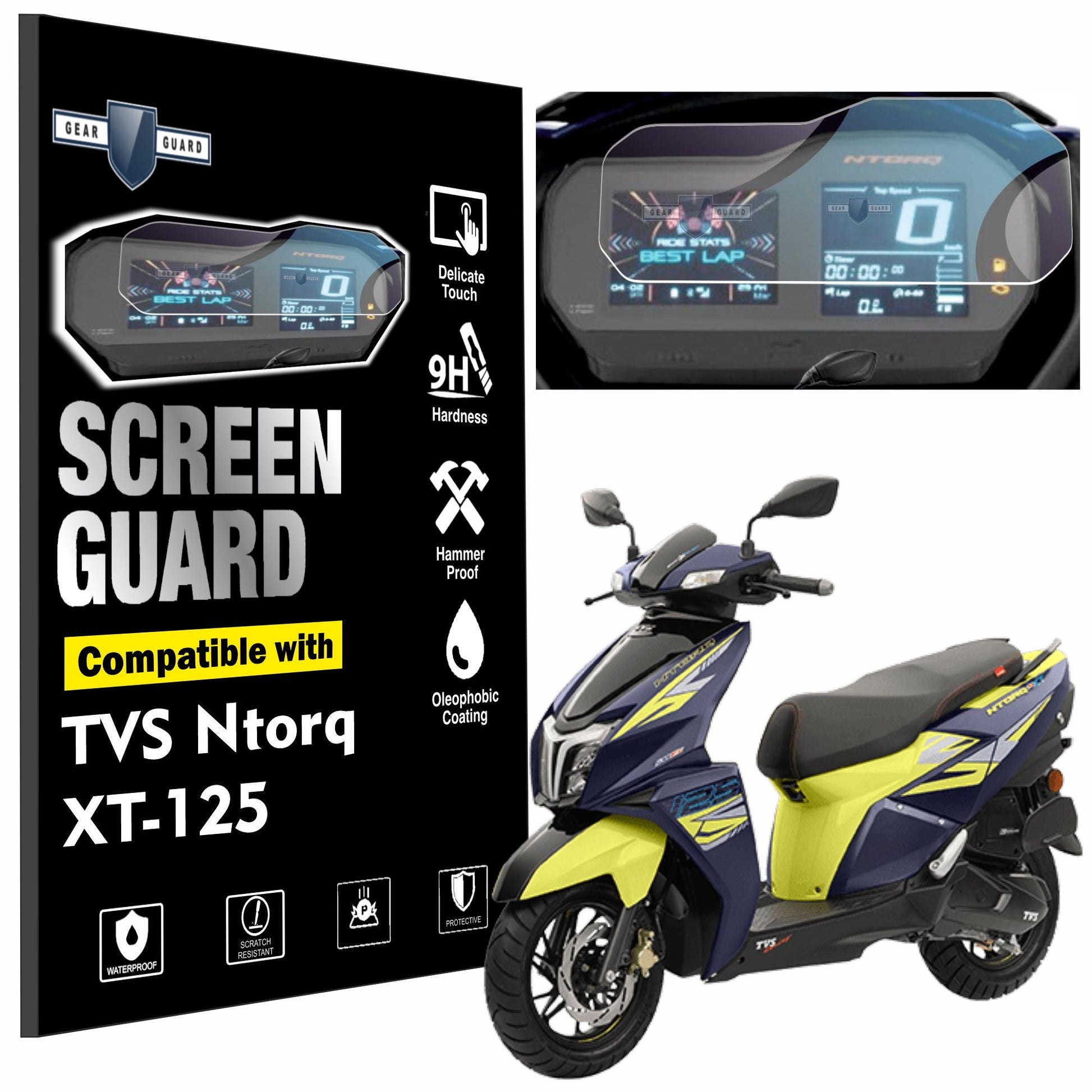 [2 Pack] Tvs Ntorq 125 - XT Instrument Cluster Digital Speed Meter Screen Protector [2024 - 2025] - S7C_NTORQ_XT
