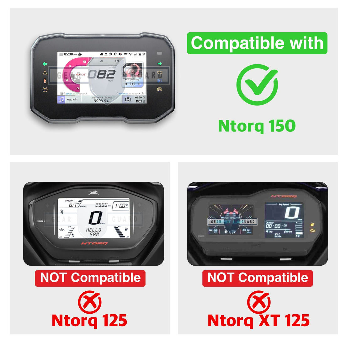 [2 Pack] TVS Ntorq 150 - Top Model Instrument Cluster Digital Speed Meter Screen Protector [2025] - S7C_NTORQ_150_2025