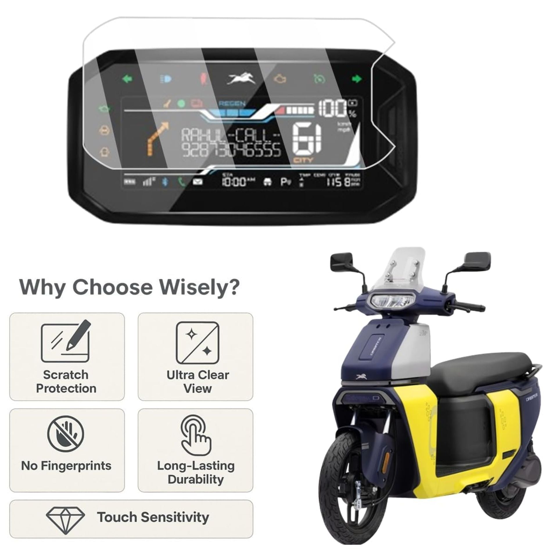 [2 Pack] TVS Orbiter TFT Instrument Cluster Digital Speed Meter Screen Protector [2025 - 2026] - S5C_ORBITER