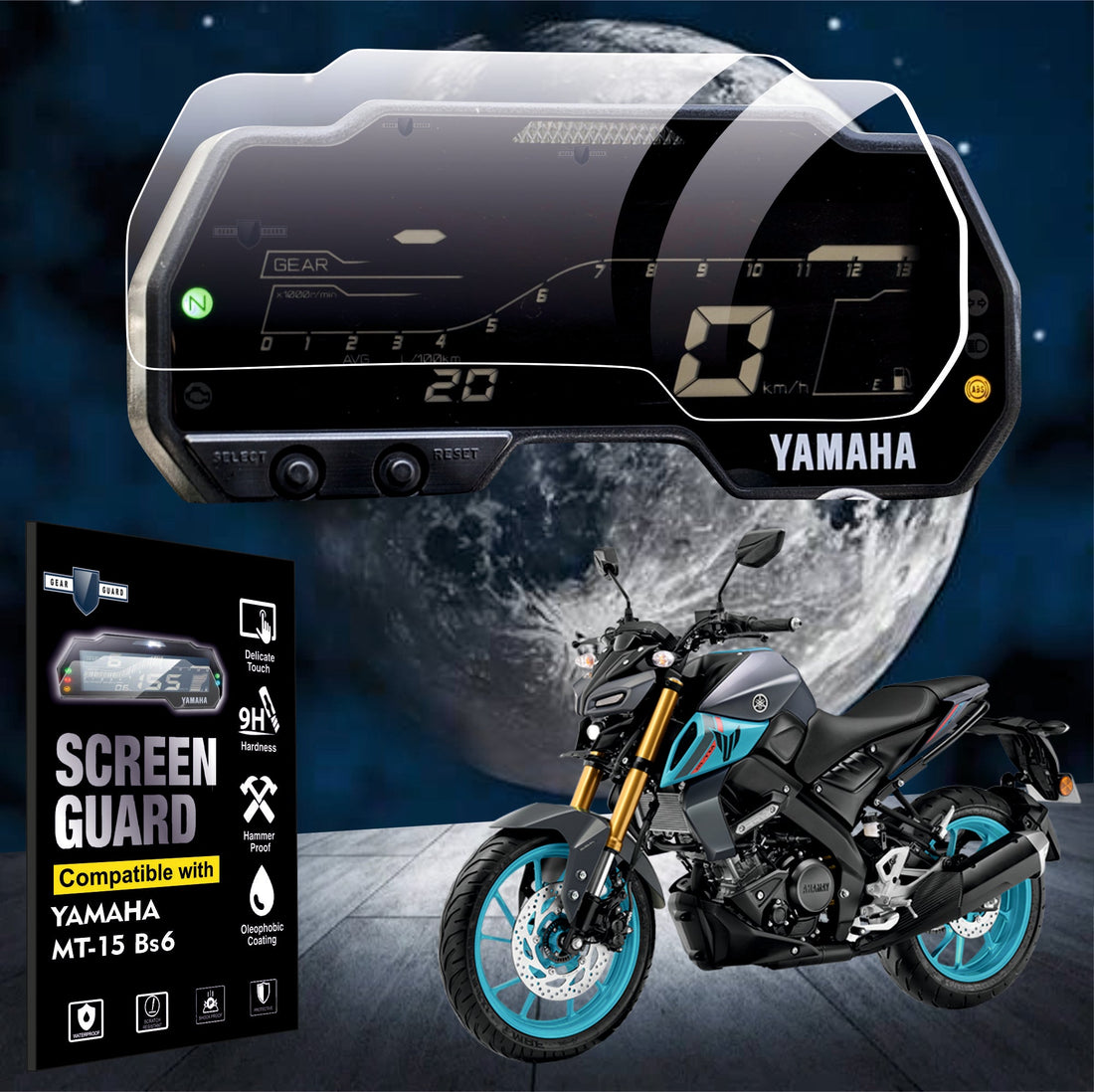 [2 Pack] Yamaha MT - 15 TFT Instrument Cluster Digital Speed Meter Screen Protector [2019 - 2025] - S4C_YAMAHA_OLD_MT15