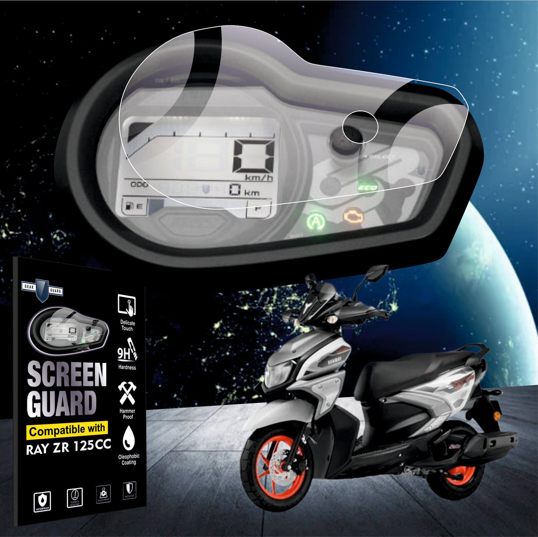 [2 Pack] Yamaha Ray ZR 125cc TFT Digital Speed Meter Screen Protector [2021 - 2025] - S4C_RAYZR125