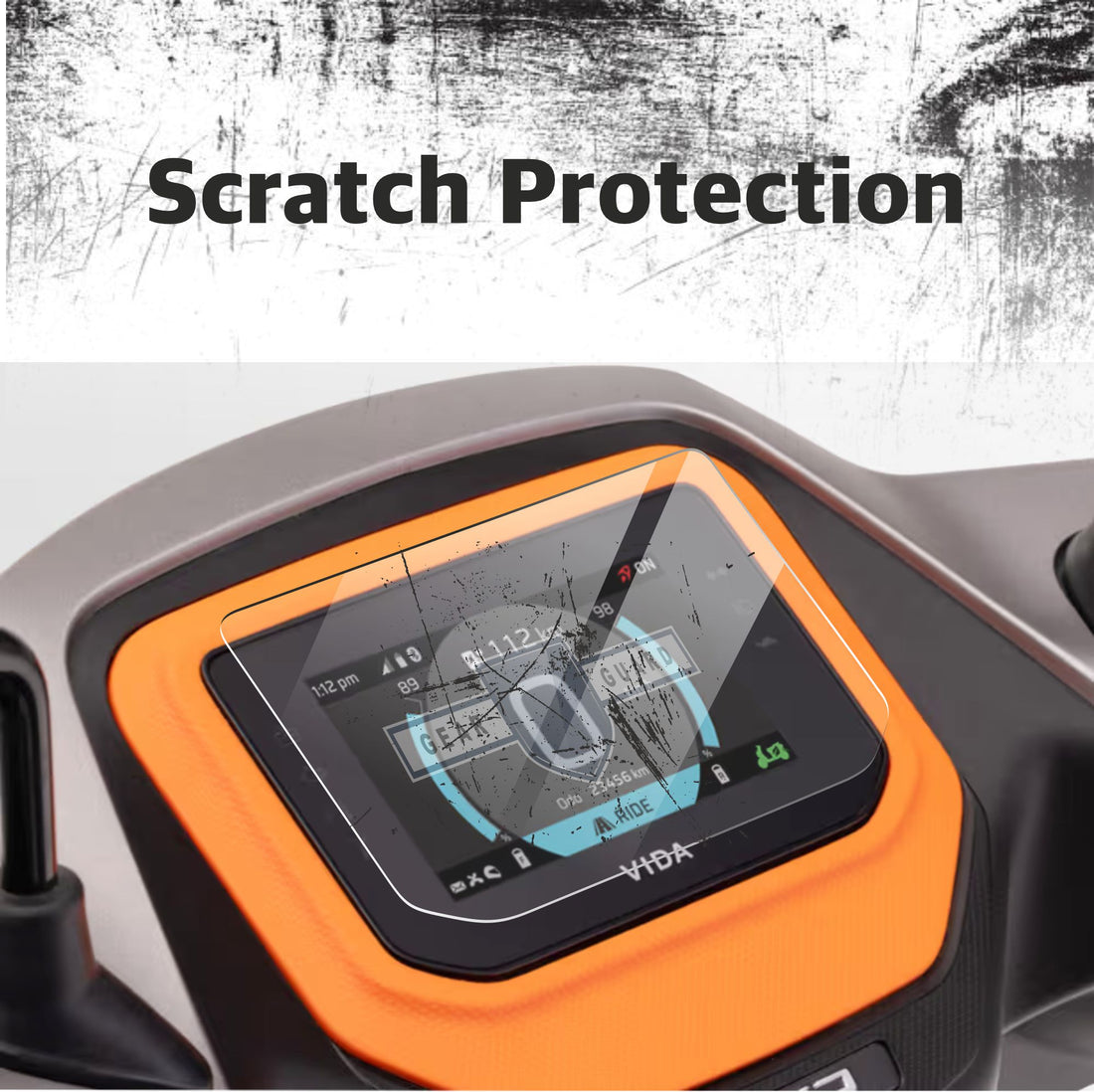 Hero vida vx2 ev scooter tft display screen guard protector tempered glass protection film unbreakable clear battery scooty new 2025 screen 