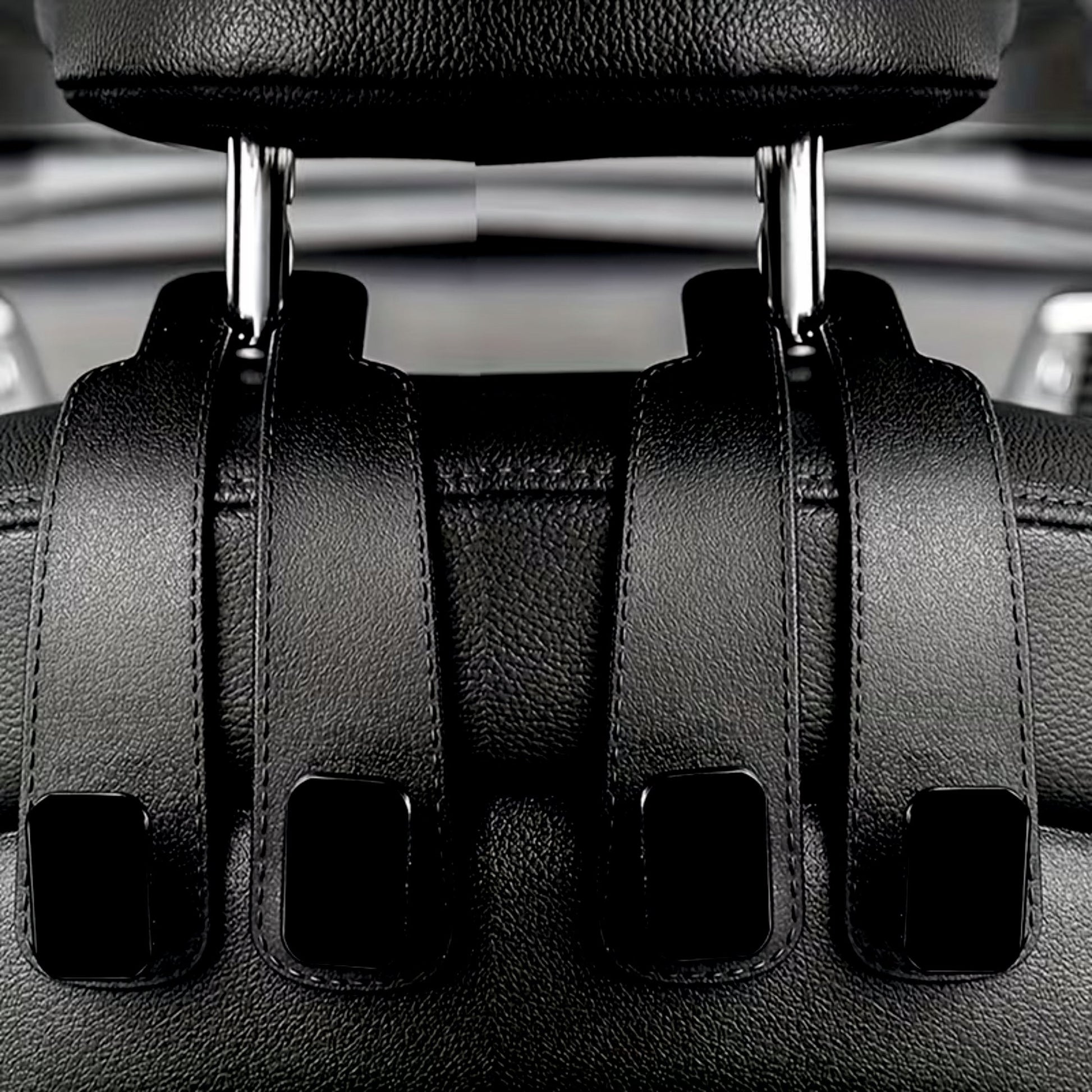 [2Pack] Car Headrest Dual Hook - HEADREST_HOOK_BLK2