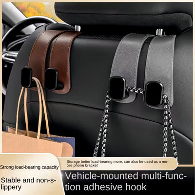 [2Pack] Car Headrest Dual Hook - HEADREST_HOOK_BLK2