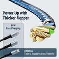3-in-1 Fast Charging Cable | Type-C, Lightning & Micro USB | 66W Braided Data Cable -3IN1_BRAIDED_CABLE