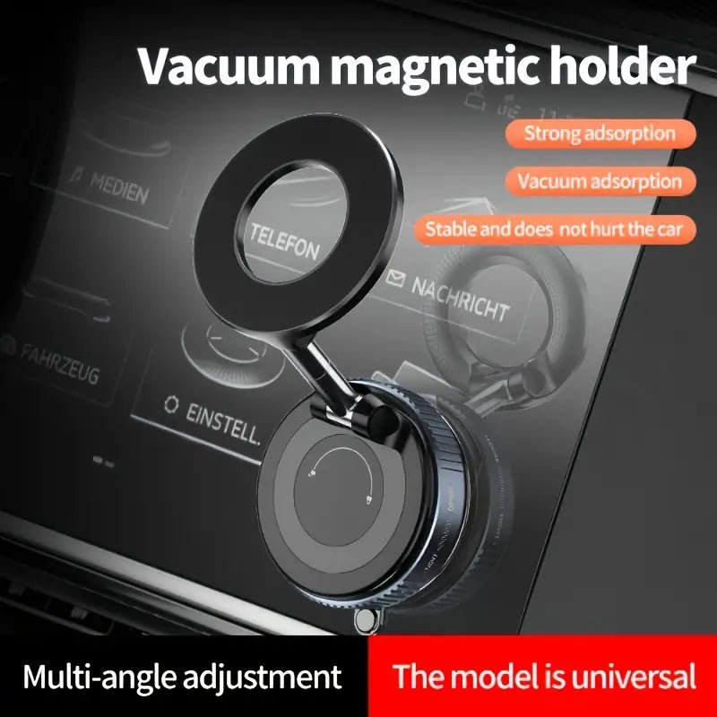360° Magnetic Suction Cup Phone Holder Foldable Vacuum Mount, Multi - Angle Adjustment K007– (Black) - S_K007
