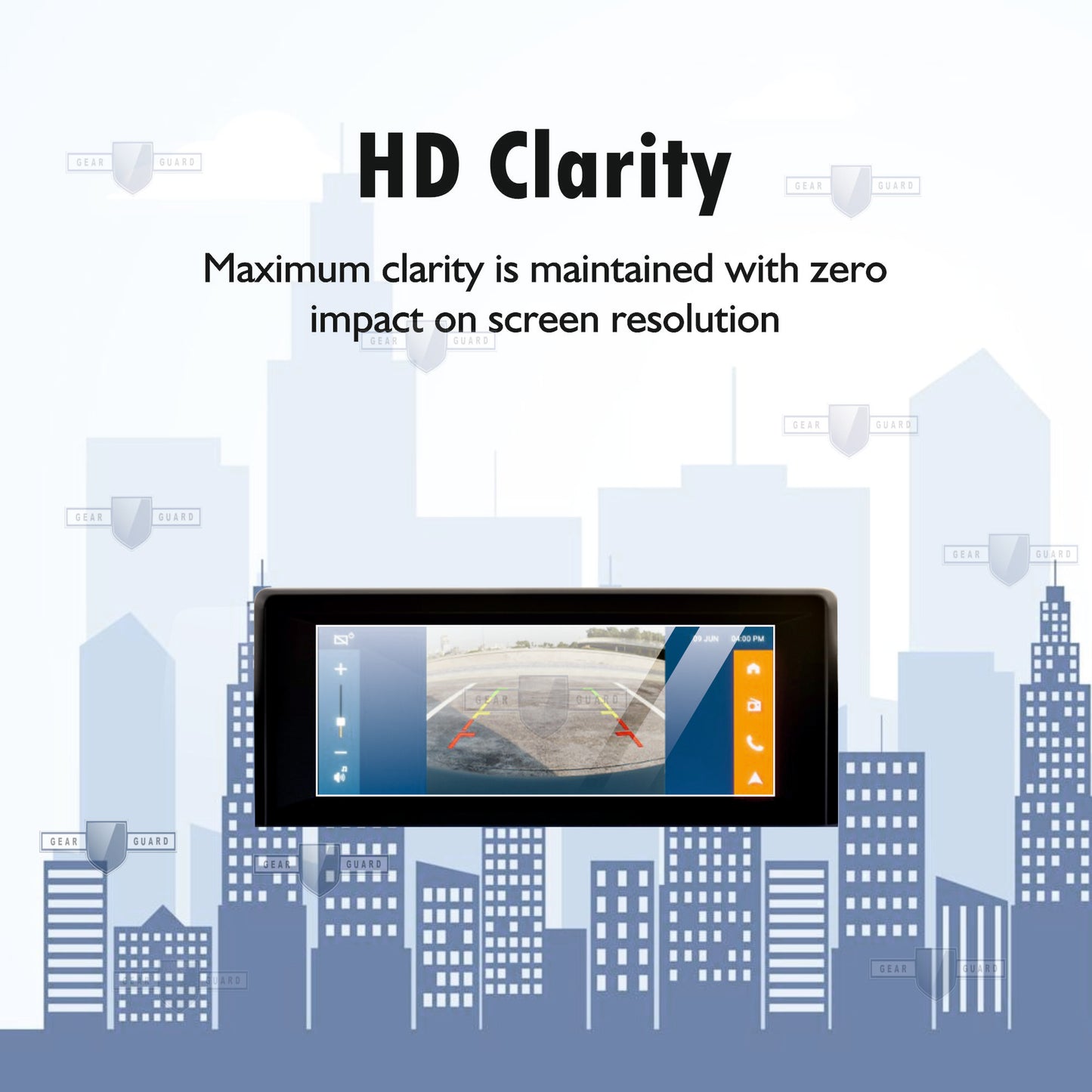 Fingerprint-resistant screen protector on a car infotainment system, keeping the screen clean