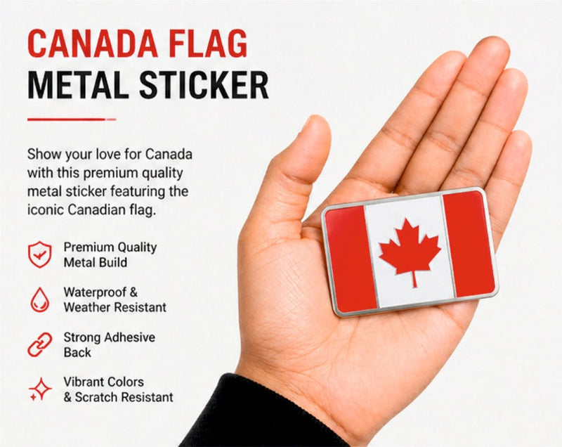 3D Canadian Flag Metal Sticker Emblem - STICKER_CANADIAN_FLG