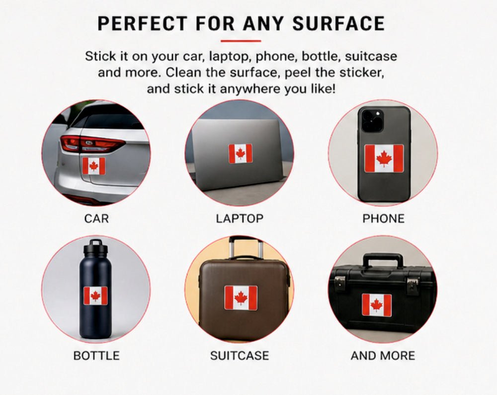 3D Canadian Flag Metal Sticker Emblem - STICKER_CANADIAN_FLG