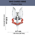 3D Chrome WHO DARES WINS Metal Sticker Emblem - STICKER_WDW_WINGS