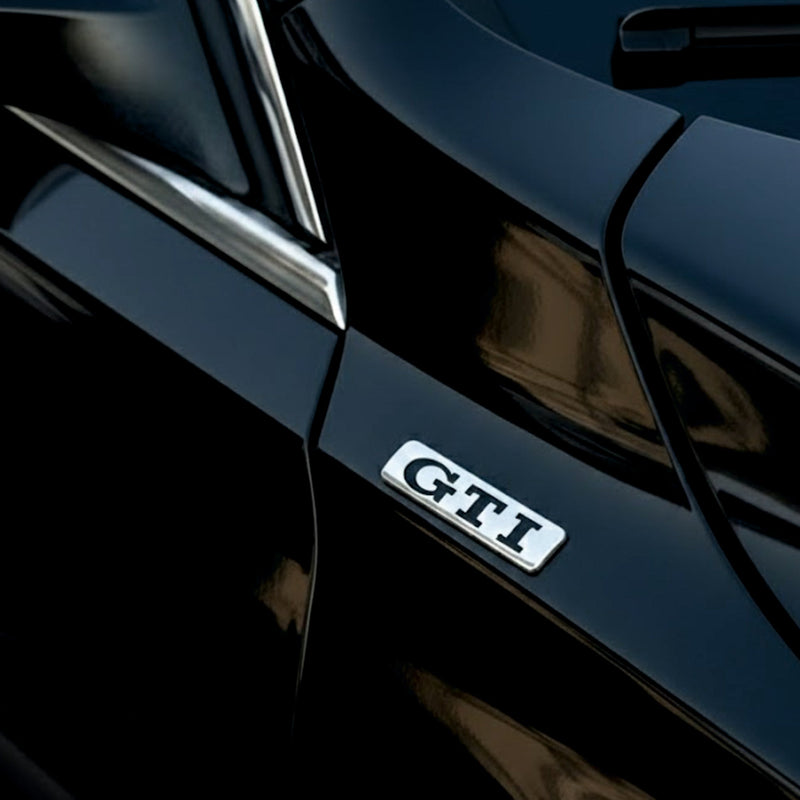 3D GTI Logo Car Badge Emblem | 8cm x 3cm | All Vehicle Exterior Decorative Logo, Self - Adhesive - STICKER_GTI