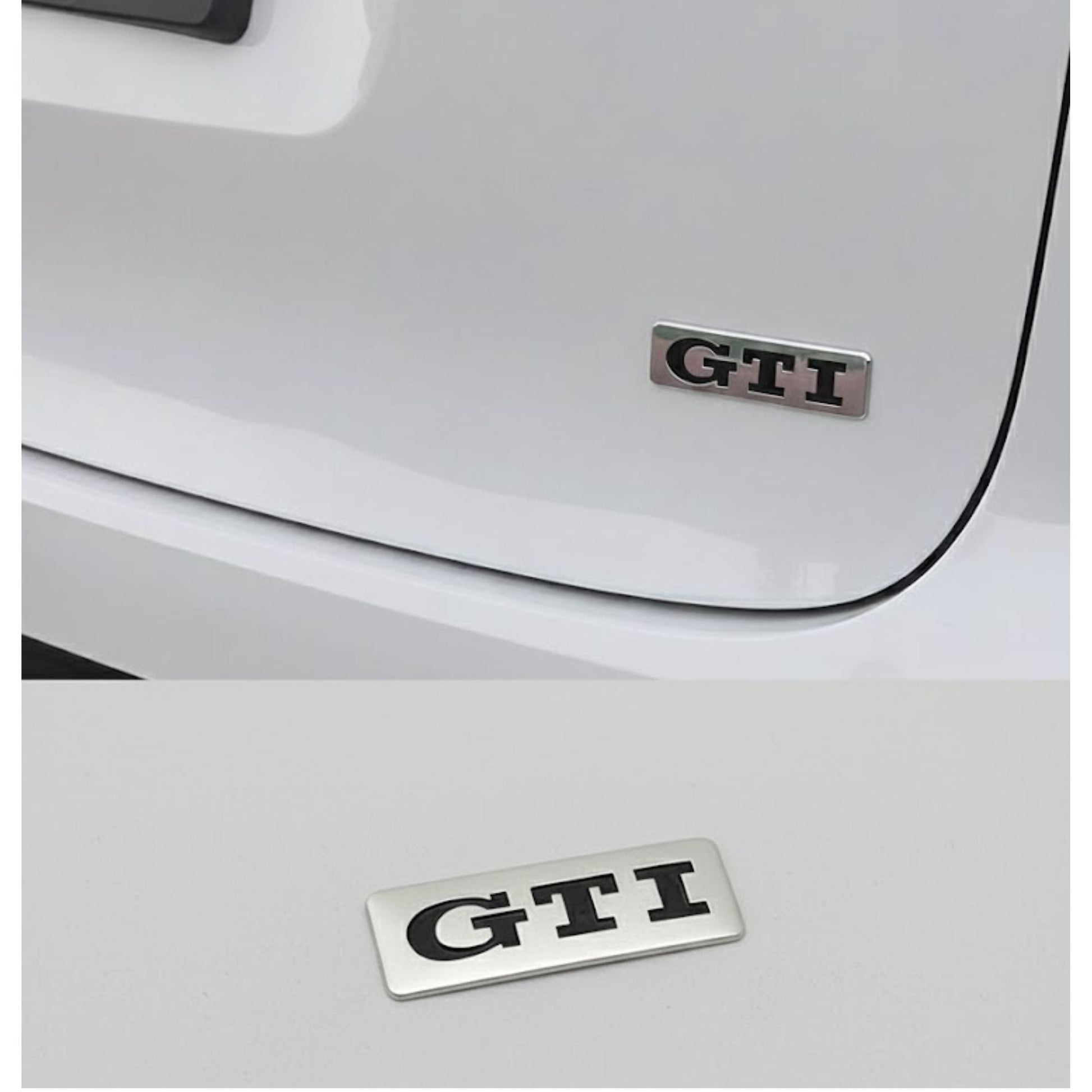 3D GTI Logo Car Badge Emblem | 8cm x 3cm | All Vehicle Exterior Decorative Logo, Self - Adhesive - STICKER_GTI