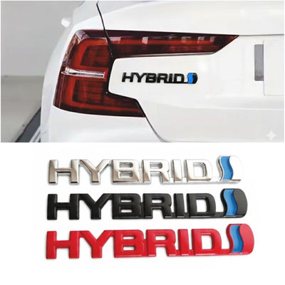 3D Hybrid Metal Sticker Emblem 5.9 x 0.7" Inch - STICKER_HYBRID_BLK