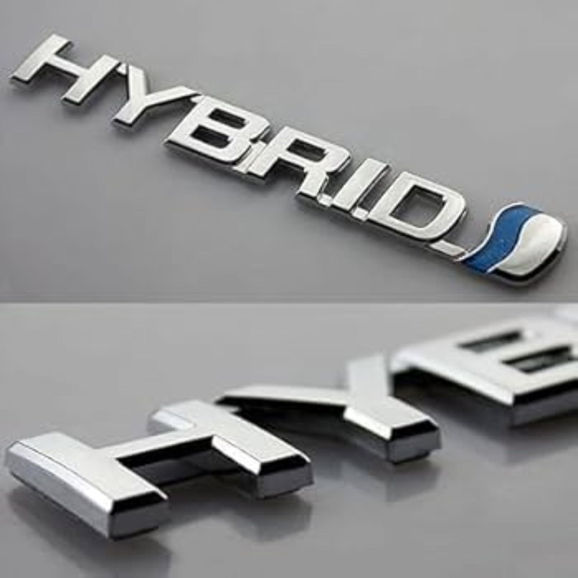 3D Hybrid Metal Sticker Emblem 5.9 x 0.7" Inch - STICKER_HYBRID_RED