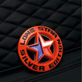 3D Lone Star Silver Edition Decal Badge Emblem Logo | 7.2cm x 7.2cm | All Vehicle Exterior Decorative Logo, Self - Adhesive - LONE_STICKER_RED
