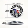 3D Lone Star Silver Edition Decal Badge Emblem Logo | 7.2cm x 7.2cm | All Vehicle Exterior Decorative Logo, Self - Adhesive - LONE_STICKER_BLK