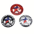 3D Lone Star Silver Edition Decal Badge Emblem Logo | 7.2cm x 7.2cm | All Vehicle Exterior Decorative Logo, Self - Adhesive - LONE_STICKER_BLK