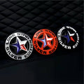 3D Lone Star Silver Edition Decal Badge Emblem Logo | 7.2cm x 7.2cm | All Vehicle Exterior Decorative Logo, Self - Adhesive - LONE_STICKER_BLK
